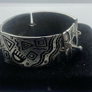 Alice Seely 2000 Artisan Lead-Free Pewter Link Bracelet Aprox 7.5